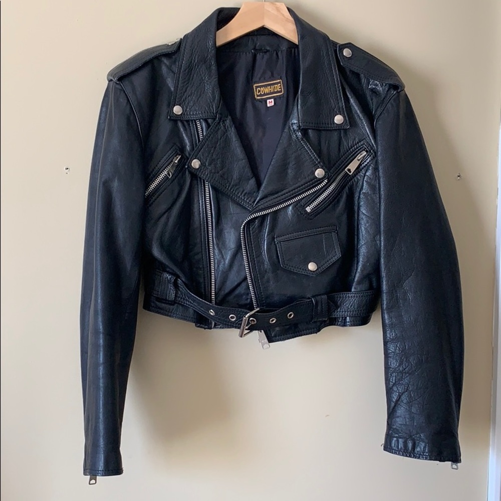 100% Cowhide Leather Motorcycle Jacket